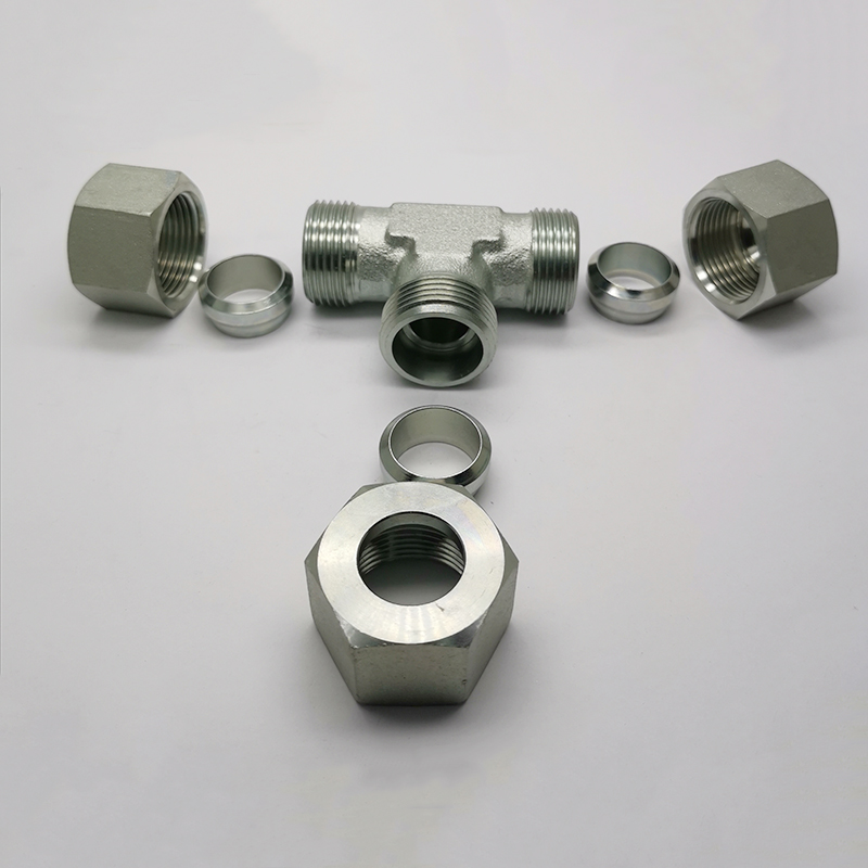 AC ad-rnmetric male 24 ° light type tee oil hose fittings